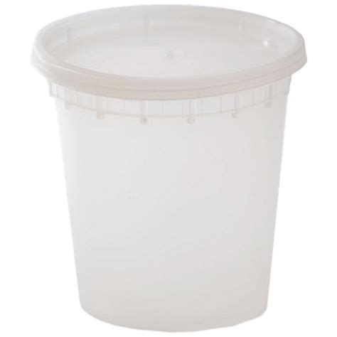 24 Oz Plastic Soup Container With Lids Pak Man Packging