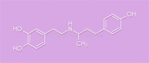 Dobutamine Sympathomimetic Drug Molecule Skeletal Formula Stock Vector