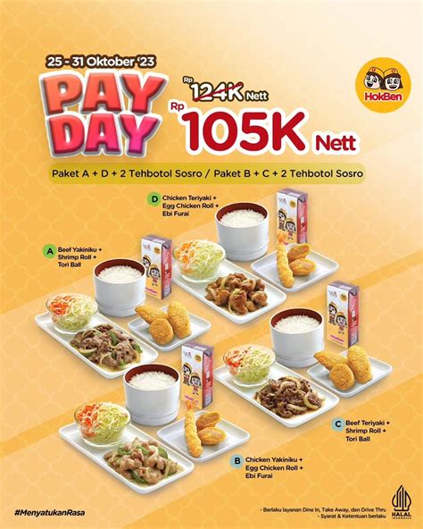 Promo Hokben Payday Cuma Rp105 000 Tinggal Pilih Paket A D Atau Paket