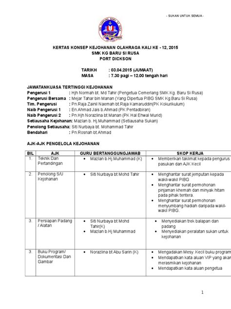 Pdf Kertas Konsep Kejohanan Olahraga Smk Kg Baru Si Rusa Port Dickson