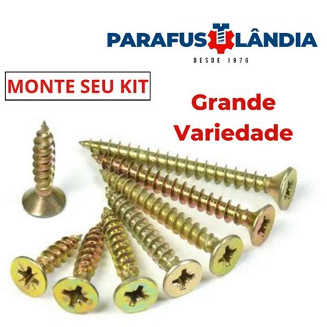 Monte Seu Kit Parafusos Para Madeira Diversas Medidas Madeira Mdf