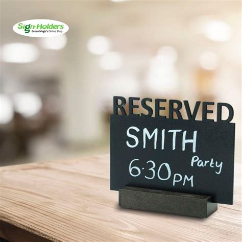 Reserve Table Sign Chalk Board Promotion Display Bars Restaurants