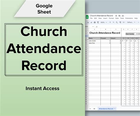 Church Attendance Tracker Google Sheet Employee Attendance Tracker