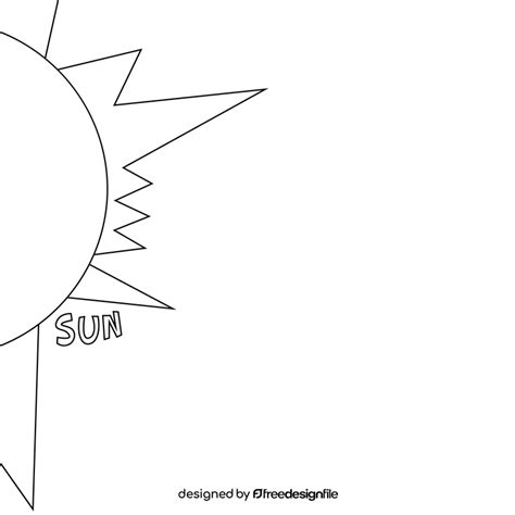 Cartoon sun black and white clipart free download