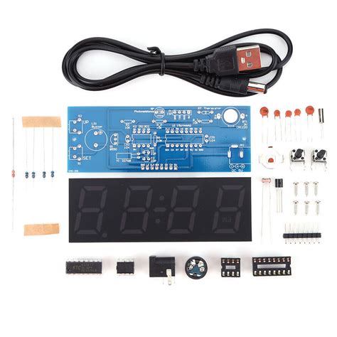 4 Stelliges DIY LED Digitaluhr Kit USB Betriebenes Elektronisches Uhr