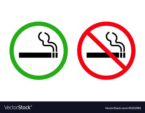 Smoking permitted and prohibited signs Royalty Free Vector