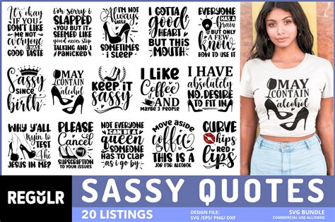 Sassy Quotes Svg Bundle Graphic By Regulrcrative Creative Fabrica