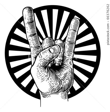 Heavy Metal Rock Music Hand Sign Gesture Stock Illustration 66376262