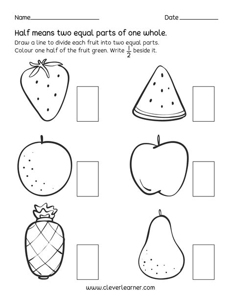 Half And Quarter Fraction Worksheets - Worksheets For Kindergarten