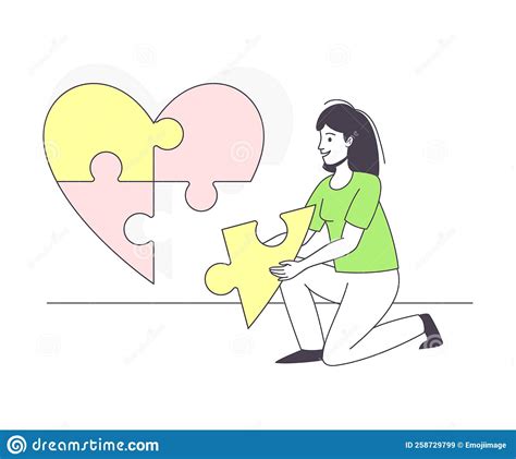 Man And Woman Assembling Jigsaw Puzzle Flat Vector Illustration Couple