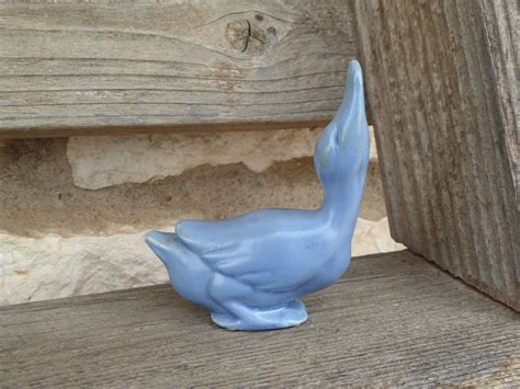 Bauer Pottery Duck Matte Blue Bill Up Vintage California Etsy