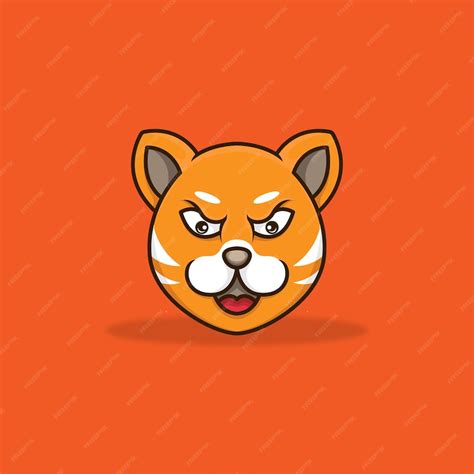 Premium Vector Angry Face Shiba Inu Mascot Cartoon