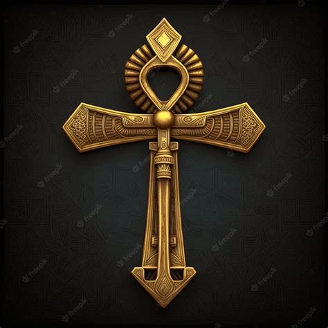 Premium Photo Ancient Golden Ankh Symbol Isolated On Dark Background