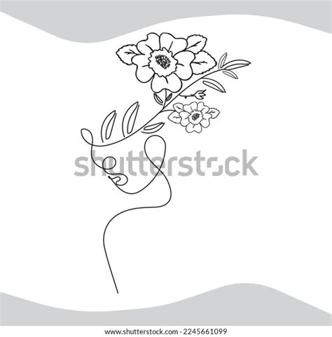 Womens Faces One Line Art Style Stock Vector Royalty Free 2245661099 Shutterstock