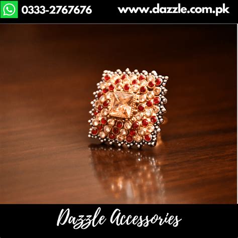 Golden Ruby Bridal Ring Adjustable Size Dazzle Accessories