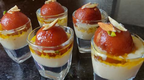 Gulab Jamun Shots Gulab Jamun With Rabdi Bread Gulab Jamun Recipe