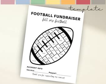 Fill In My Football Fundraiser Etsy