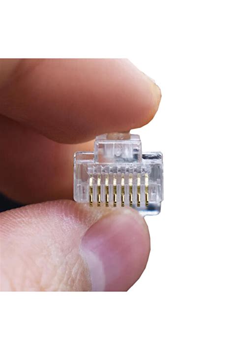 10 Adet 8P8C Plastik RJ45 Soket Ethernet Bağlantı Kablo Konnektörü Açık