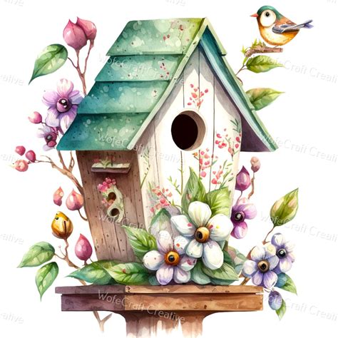 cute birdhouse clipart