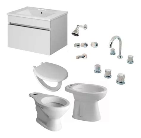 Juego Completo De Baño Inodoro Largo Asiento Griferia Bidet