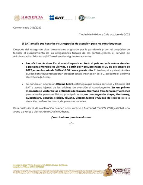 Satmx On Twitter Comunicadosat Con El Prop Sito De Facilitar El