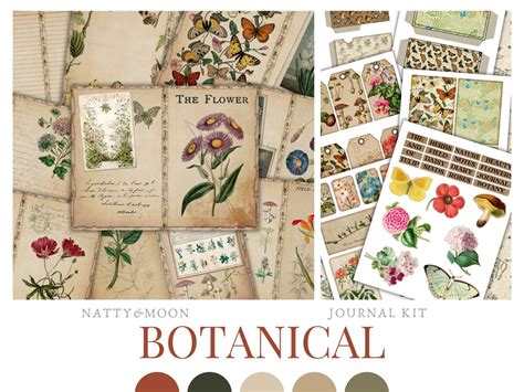 Junk Journal Botany Journal Junk Journal Pages Embellishments Junk