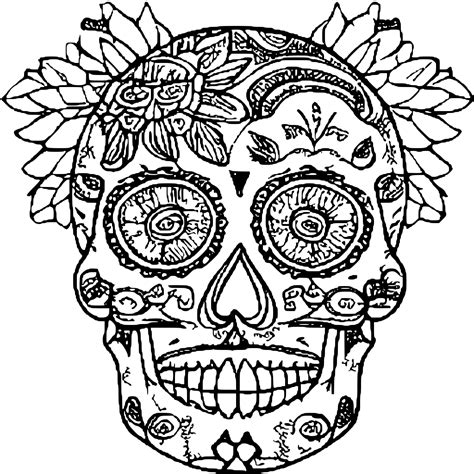 Sugar Skull Coloring Page · Creative Fabrica