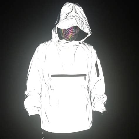 Spring Autumn Harajuku Reflective Jackets Men Pullover Techwear Reflect