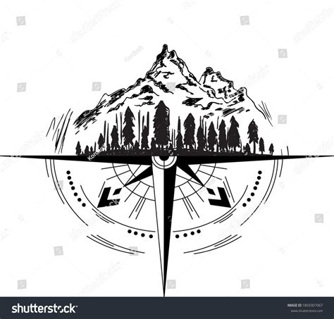 13 538 Berge Kompass Bäume Images Stock Photos Vectors Shutterstock