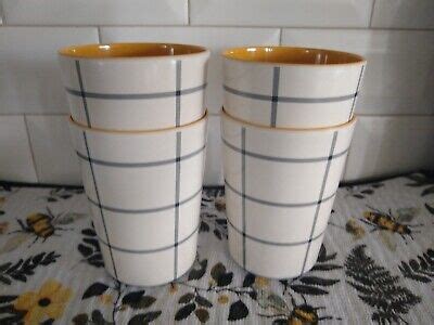 Hearth And Hand W Magnolia Set 4 Gray Grid Melamine Drinking Cups