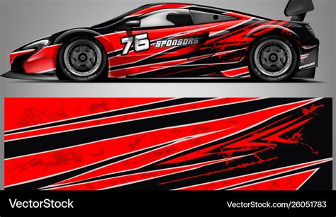 Sport car racing wrap design design Royalty Free Vector