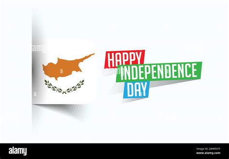 Happy Independence Day Of Cyprus Vector Illustration National Day