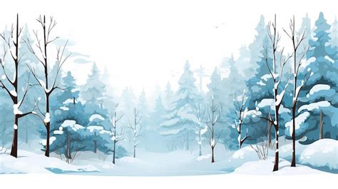 Premium AI Image | winter forest background isolated on white background