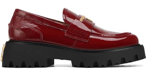 Naked Wolfe Leather Saddle Trim Loafers In Red Lyst