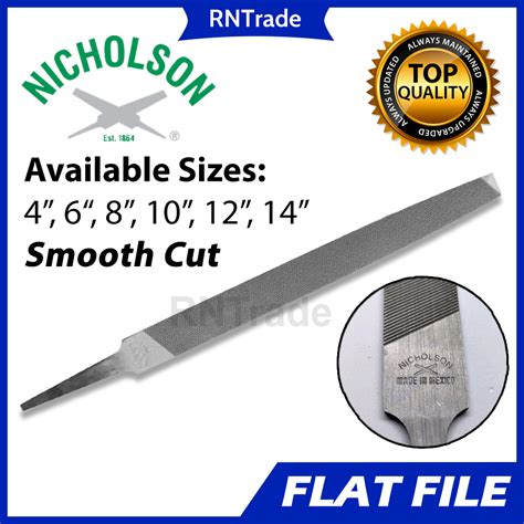 Nicholson File Flat File Smooth Cut 4 6 8 10 12 14 Inches KIKIL