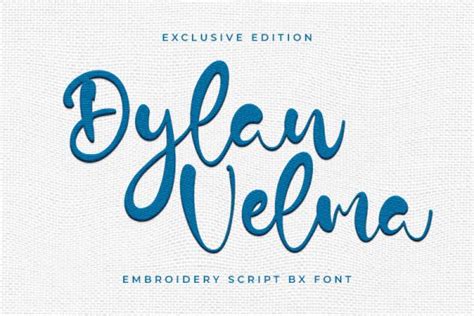 Dylan Velma Embroidery Font, Embroidery Script Font, Bx Embroidery ...