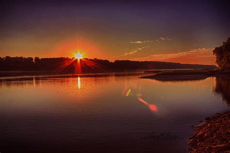 Hdr Missouri River Sunrise In New Haven Mo Photograph By Adam Gerdes