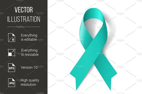 Teal ribbon | Background Graphics ~ Creative Market