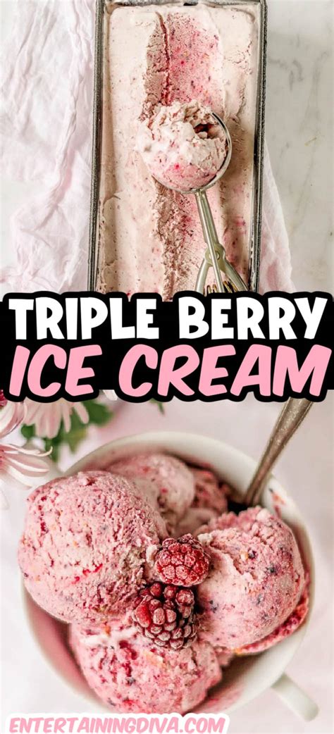 Easy No Churn Mixed Berry Ice Cream