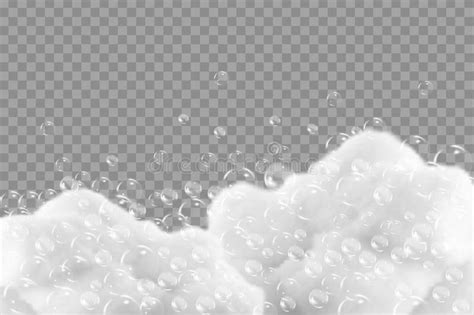 Bath Foam Isolated On Transparent Background Shampoo Bubbles Texture