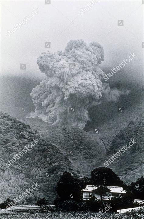 Plume Volcanic Ash Rising Mount Unzen Editorial Stock Photo - Stock Image | Shutterstock