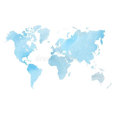 Mapa Azul Da Aquarela Do Mundo Ilustra o Do Vetor Ilustração do Vetor