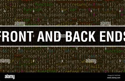 Front And Back Ends With Binary Code Digital Technology Background