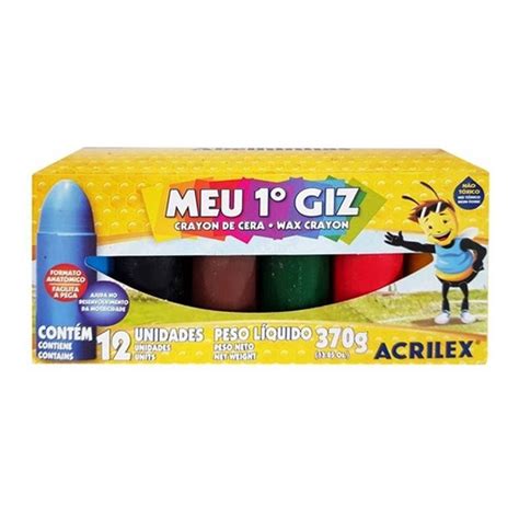 Meu Primeiro Giz De Cera Cores Acrilex Shopee Brasil