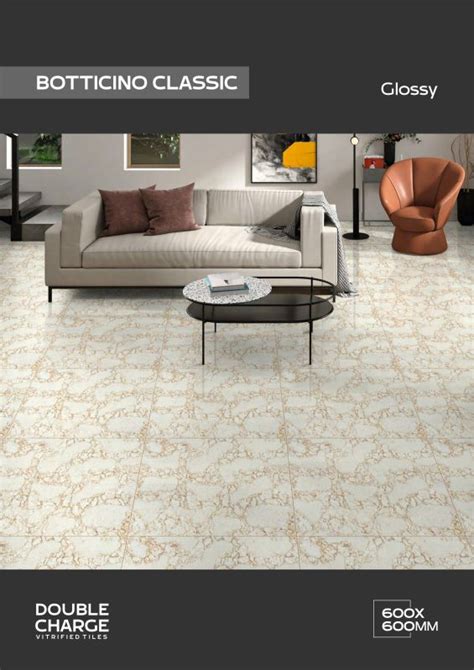 Creamy Square Polished Creamic Double Charge Tiles For Flooring Size