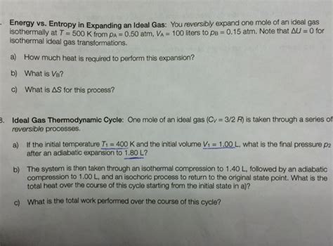 Solved Energy vs. Entropy in Expanding an Ideal Gas: You | Chegg.com 