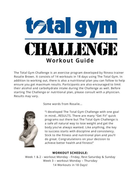 Printable Total Gym Exercise Chart Pdf Clearance 100