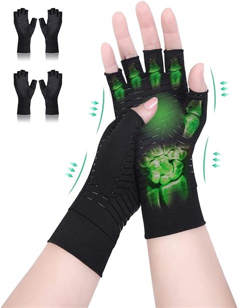 Donfri 2 Paires De Gants D Arthrite En Cuivre Gants De Compression De