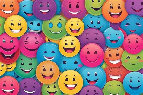 Las Banderas De Caras Sonrientes De Colores Imagen Premium Generada