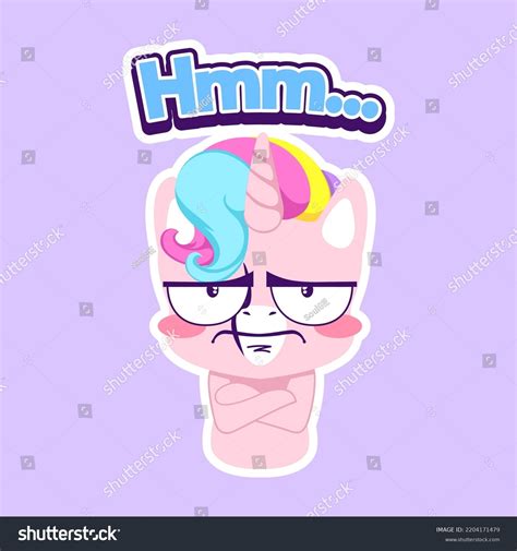 Cute Unicorn Doodle Sticker Unicorn Illustration Stock Vector Royalty Free 2204171479